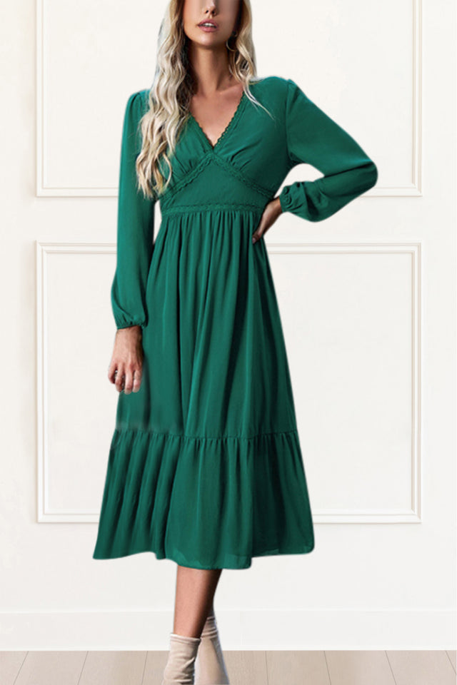 Christelle Dress Fit and Flare Tiered Midi
