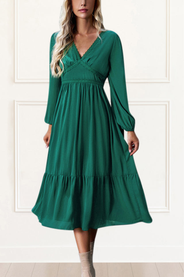 Christelle Dress Fit and Flare Tiered Midi