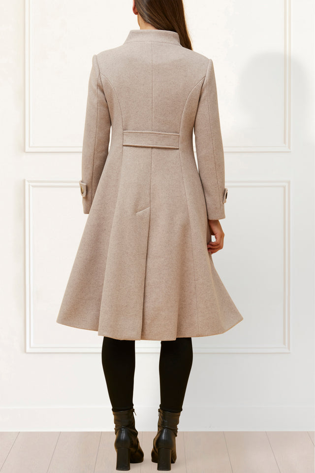 Harper Retro Flared Coat Side Buttons