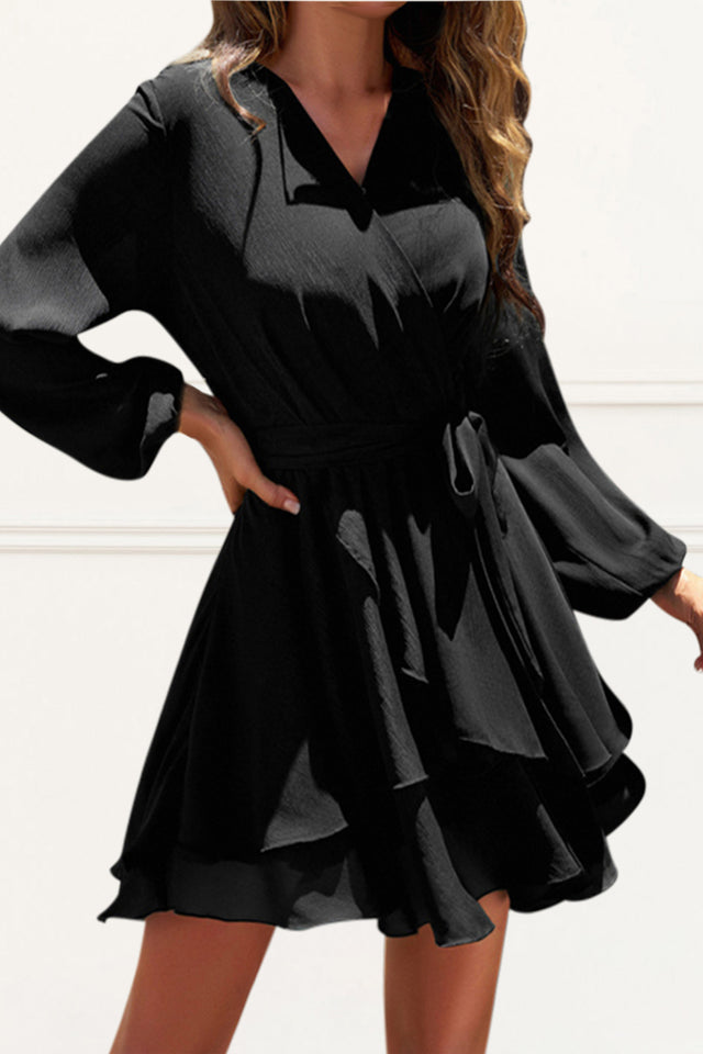 Colette V-Neck Long-Sleeved Layered Dress