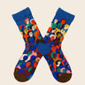 Socks Illustrated Faces Blue - Onze Montreal