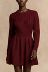 Cable Knit Long Sleeve Sweater Dress