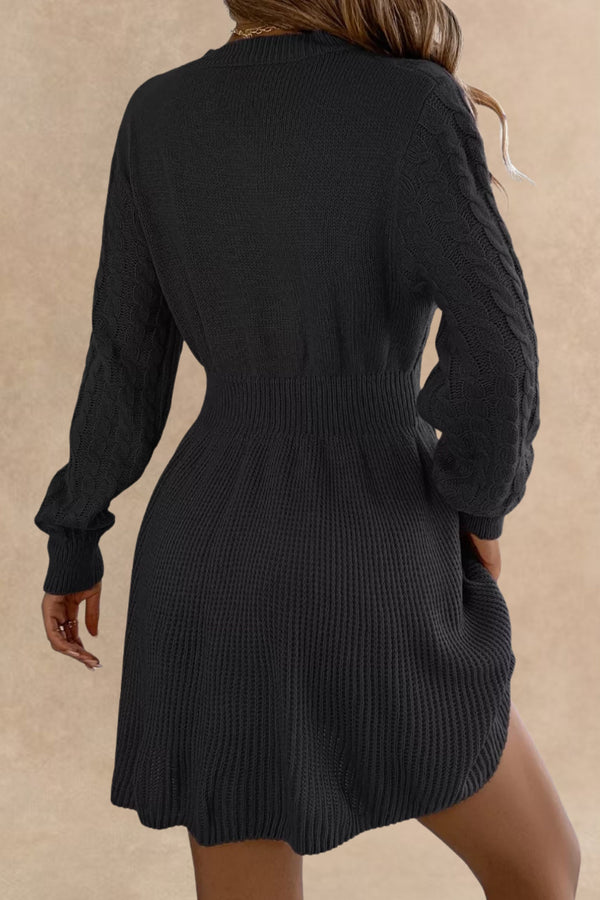 Jamila Cable Knit Long Sleeve Sweater Dress