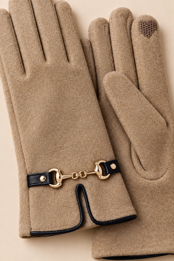 Gants Kaki Détail Chaîne