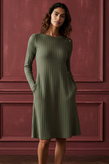 Camila Ribbed Knit A-Line Dress
