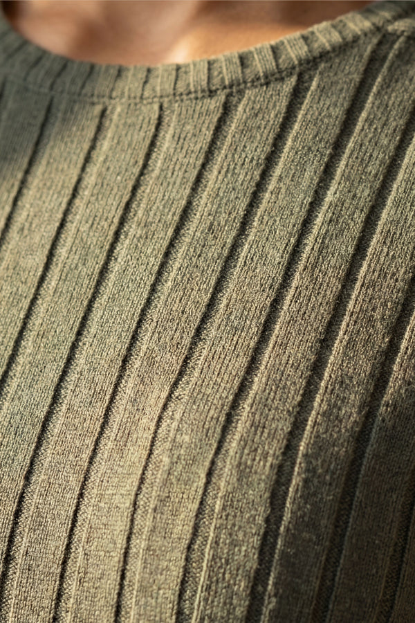 Robe trapèze en tricot côtelé Camila