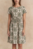 Celia Robe Courte Verte Imprimée Taille Ajustable