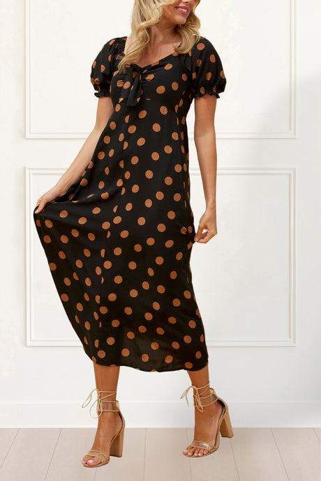 Charlotte Midi Dress Polka Dot Print