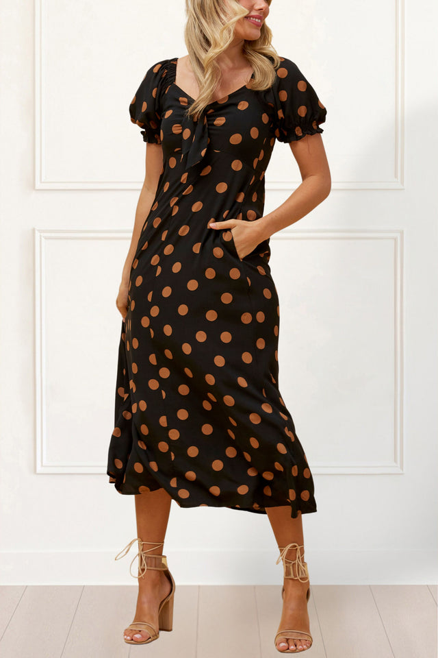 Charlotte Midi Dress Polka Dot Print