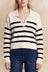 Charlotte Striped Polo Collar Knit Sweater
