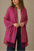 Écharpe jacquard pashmina motif cachemire fucshia
