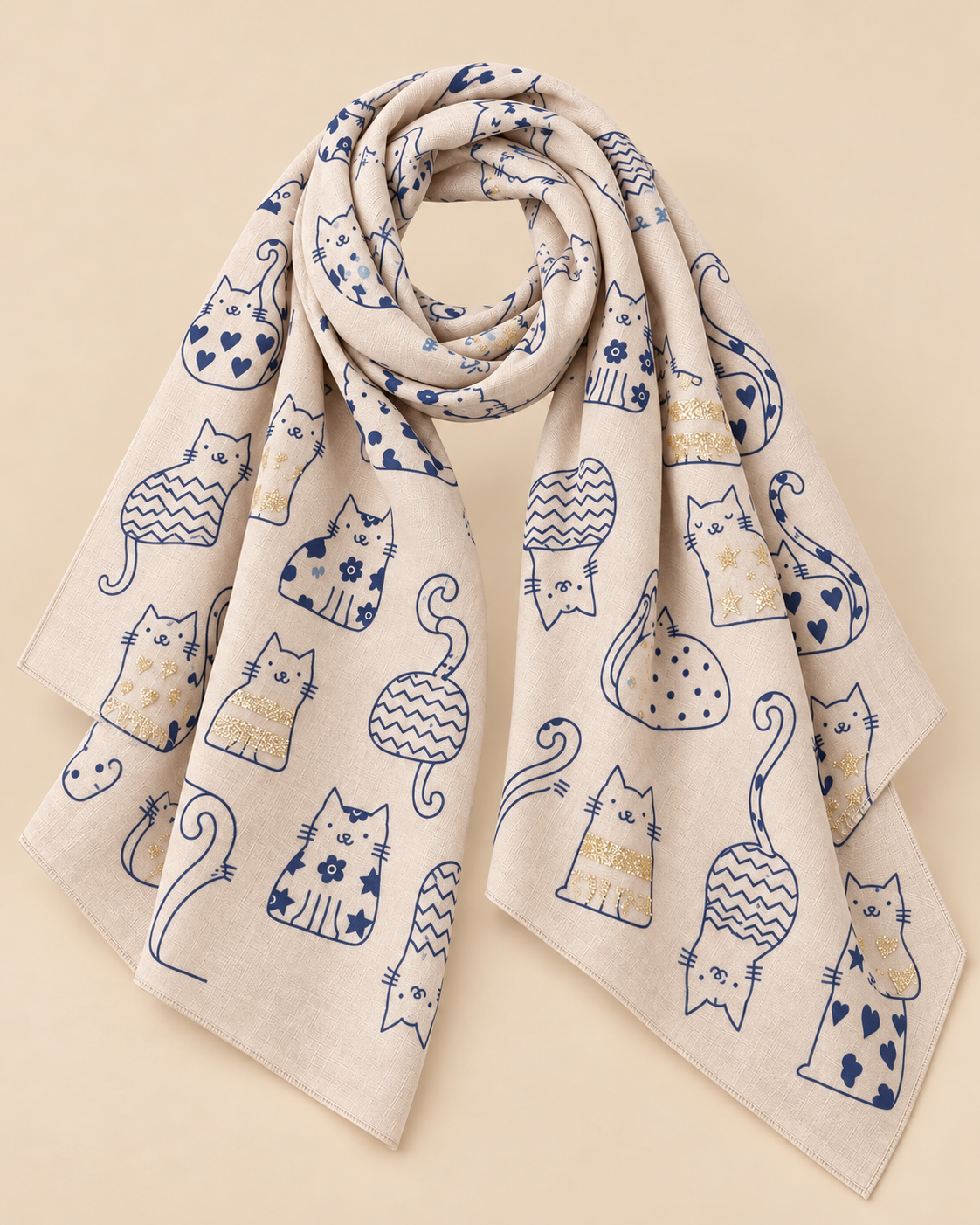 Foulard Léger Motif Chats