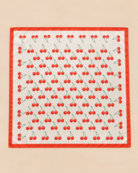 Cherry Print Square Scarf