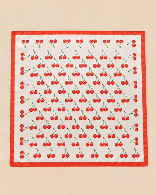 Foulard Carré Imprimé Cerises