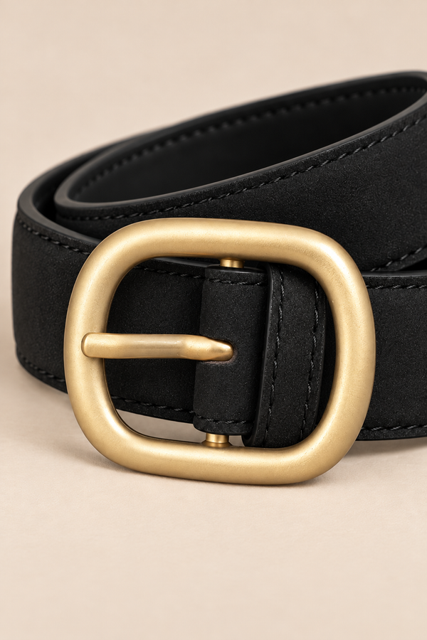 Ceinture Large Boucle Ovale Dorée