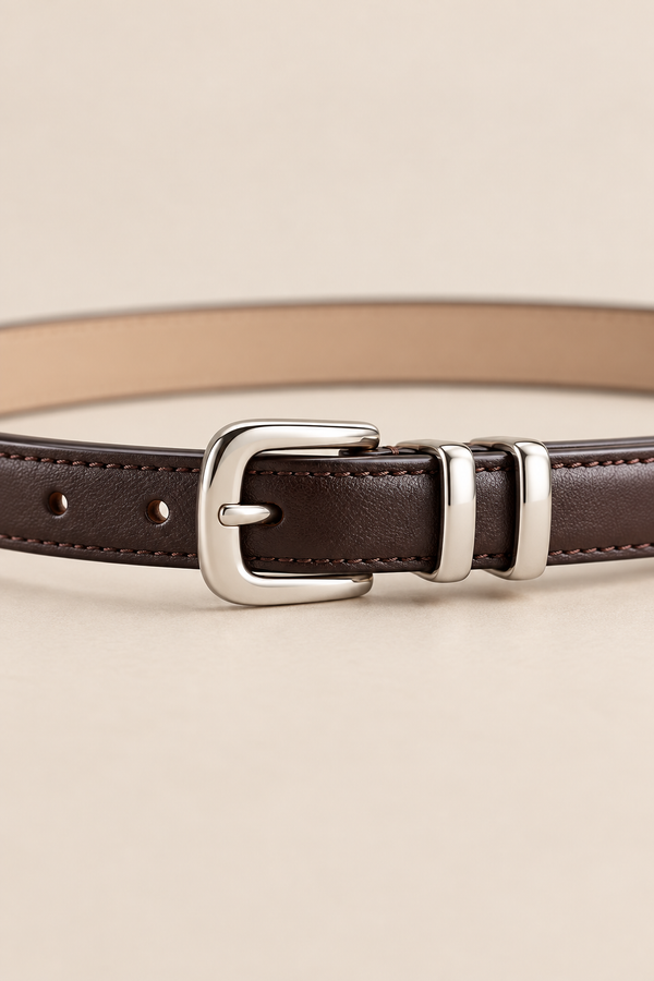 Ceinture Fine Boucle Argentée