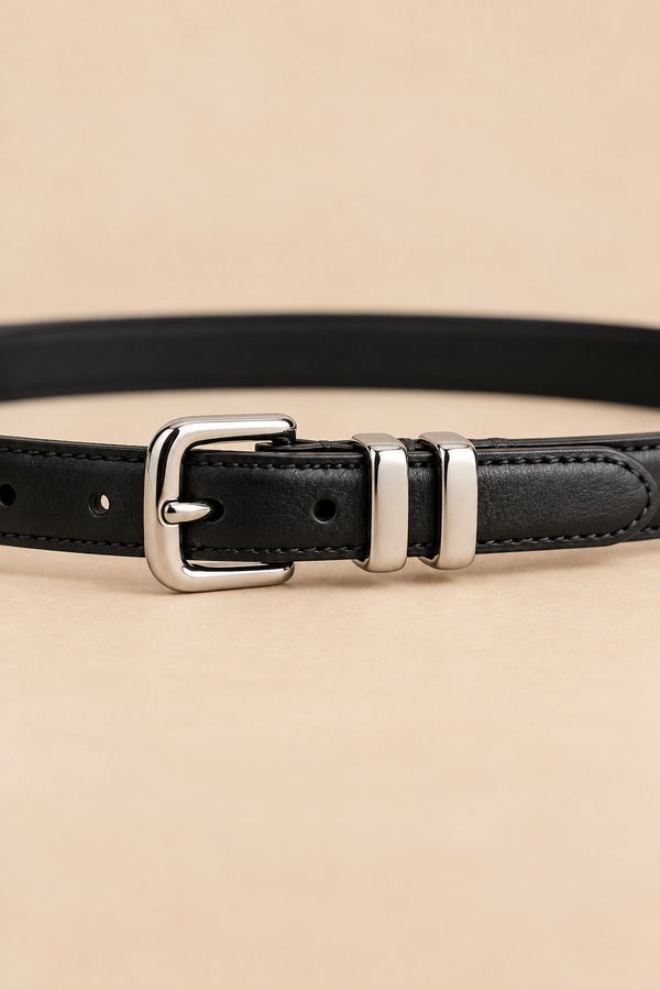 Ceinture Fine Boucle Argentée