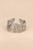Bague Ouverte Argentée motif Feuille