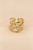Bague Ouverte Inspiration Vintage – Argenté et doré