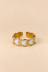 Bague Dorée Cœurs Blancs