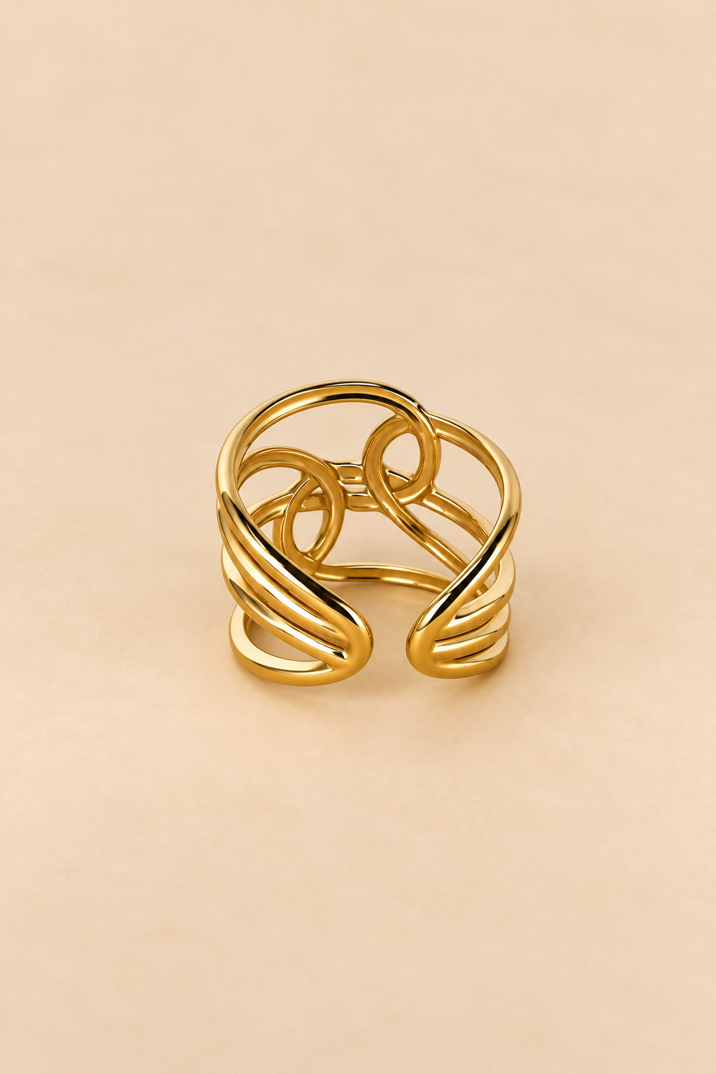 Bague Ouverte Inspiration Vintage – Argenté et doré
