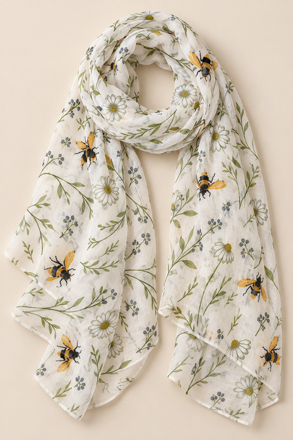 Scarf Bees & Flowers