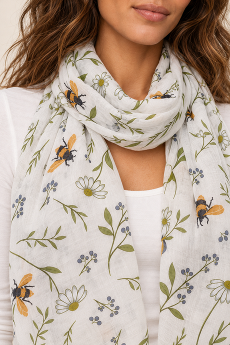 Scarf Bees & Flowers