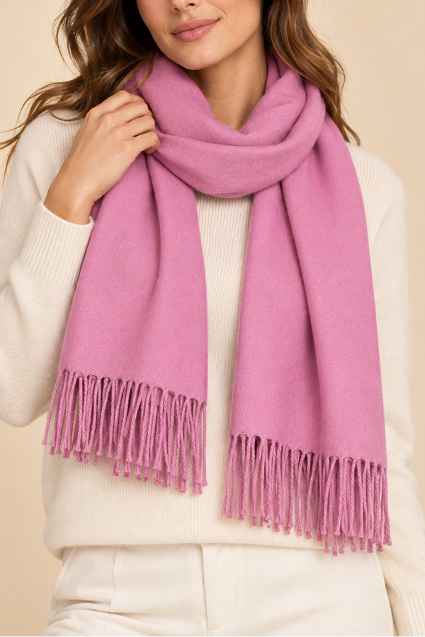 Foulard Rose Franges