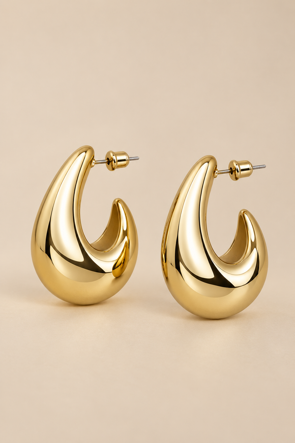 Large Sculpted Teardrop Earrings