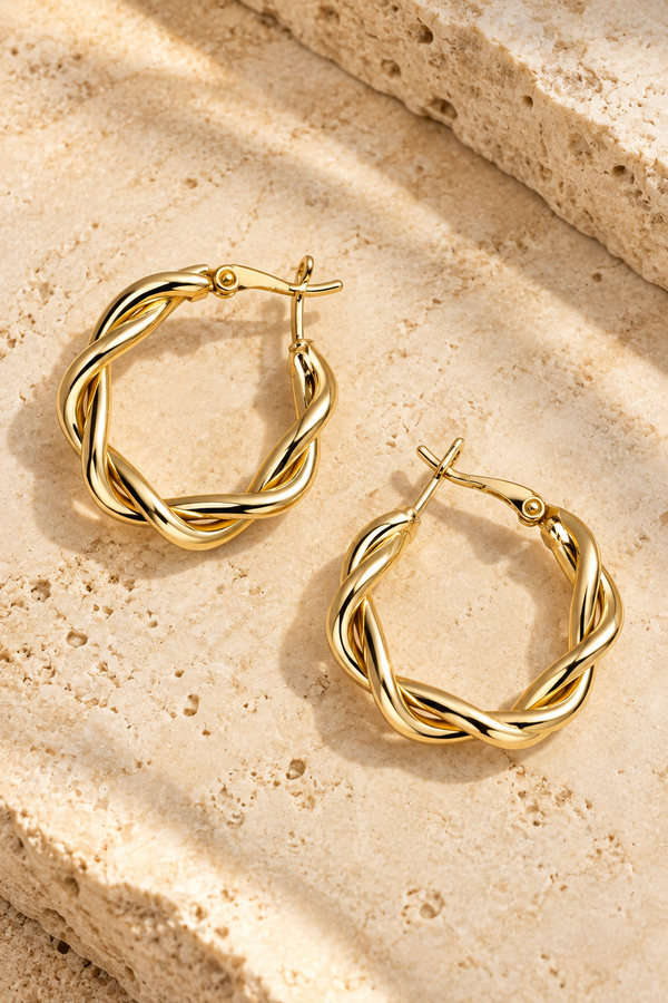 Boucles d'oreilles torsadées 