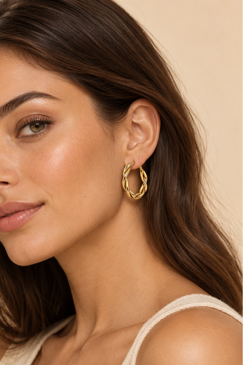 Boucles d'oreilles torsadées 