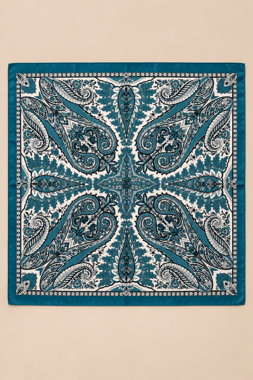 Ornamental Paisley Square Scarf Teal