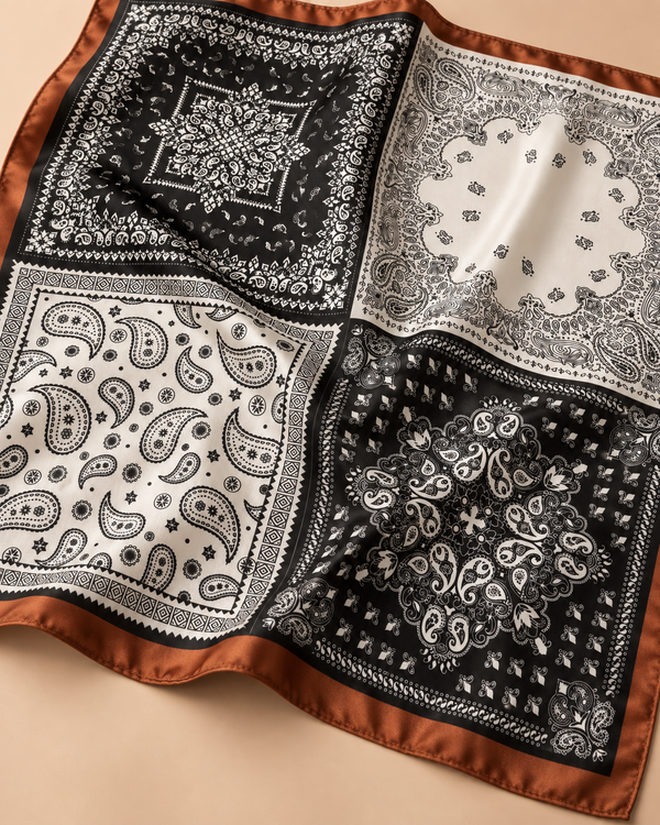 Neutral Patchwork Square Scarf
