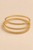 Three-Ring Textured Gold-Tone Bangle Set – Style 010