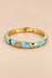 Light Blue & Dark Blue Enamel Gold-Tone Hinged Bangle