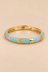 Blue & Pink Enamel Gold-Tone Hinged Bangle