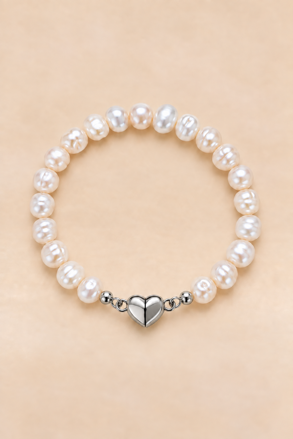 Pearl Heart Clasp Bracelet