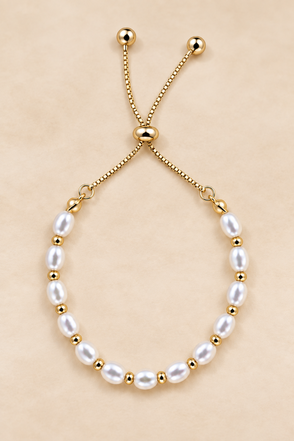 Gold-Tone Pearl Slider Bracelet