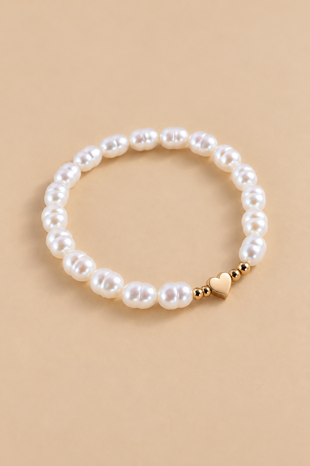 Heart Imitation Pearl Bracelet