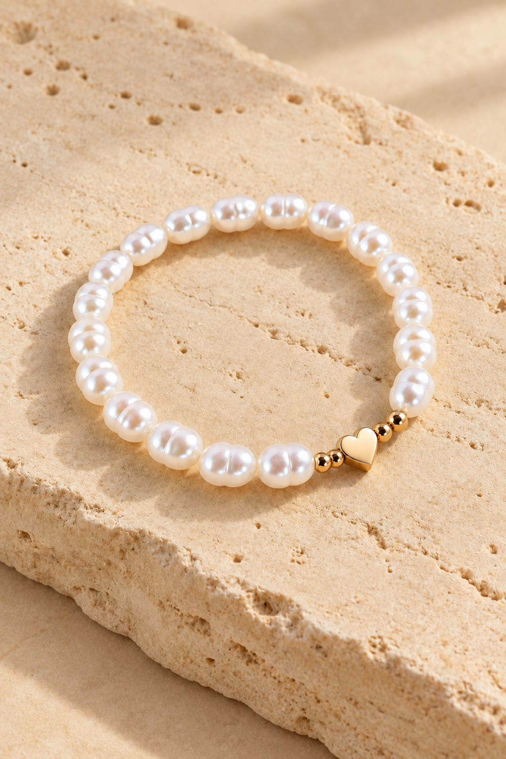 Heart Imitation Pearl Bracelet