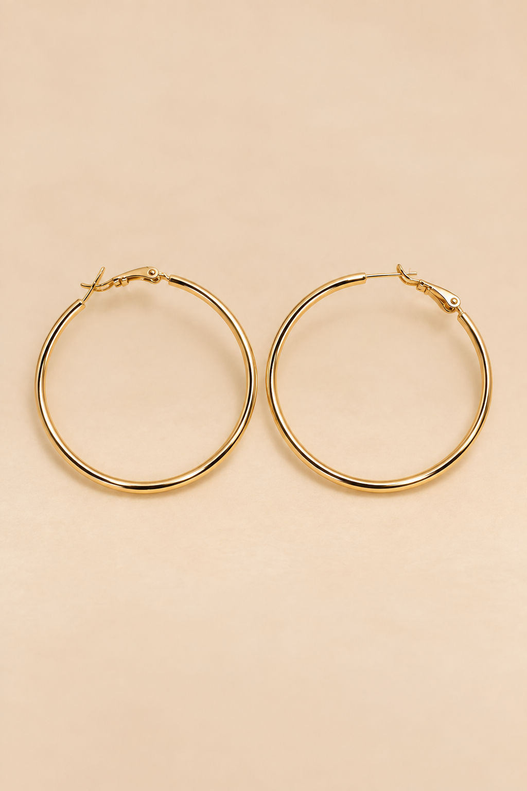 Boucles d’oreilles créoles fines plaquées or 18 K – 45 mm