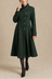 Harper Retro Flared Coat Side Buttons Elegant