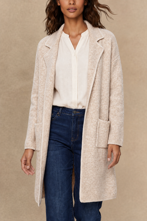 Solana Knit Cardigan Long Open-Front
