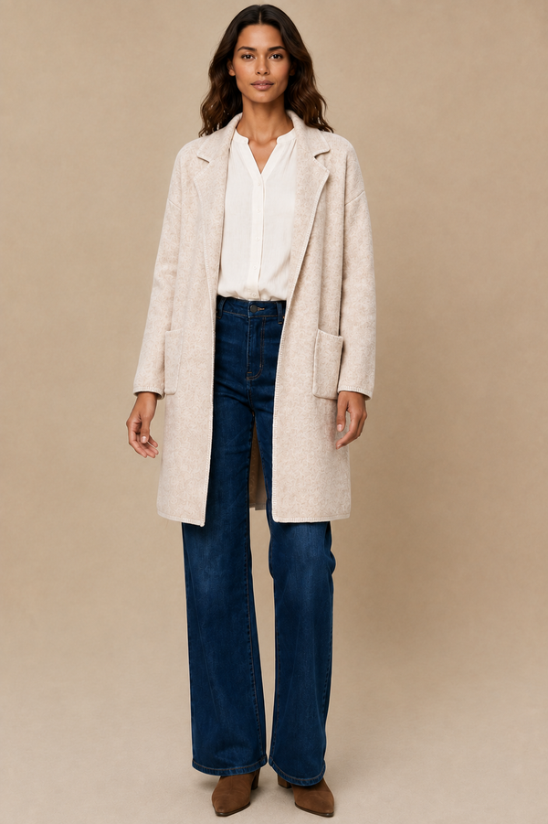 Solana Knit Cardigan Long Open-Front