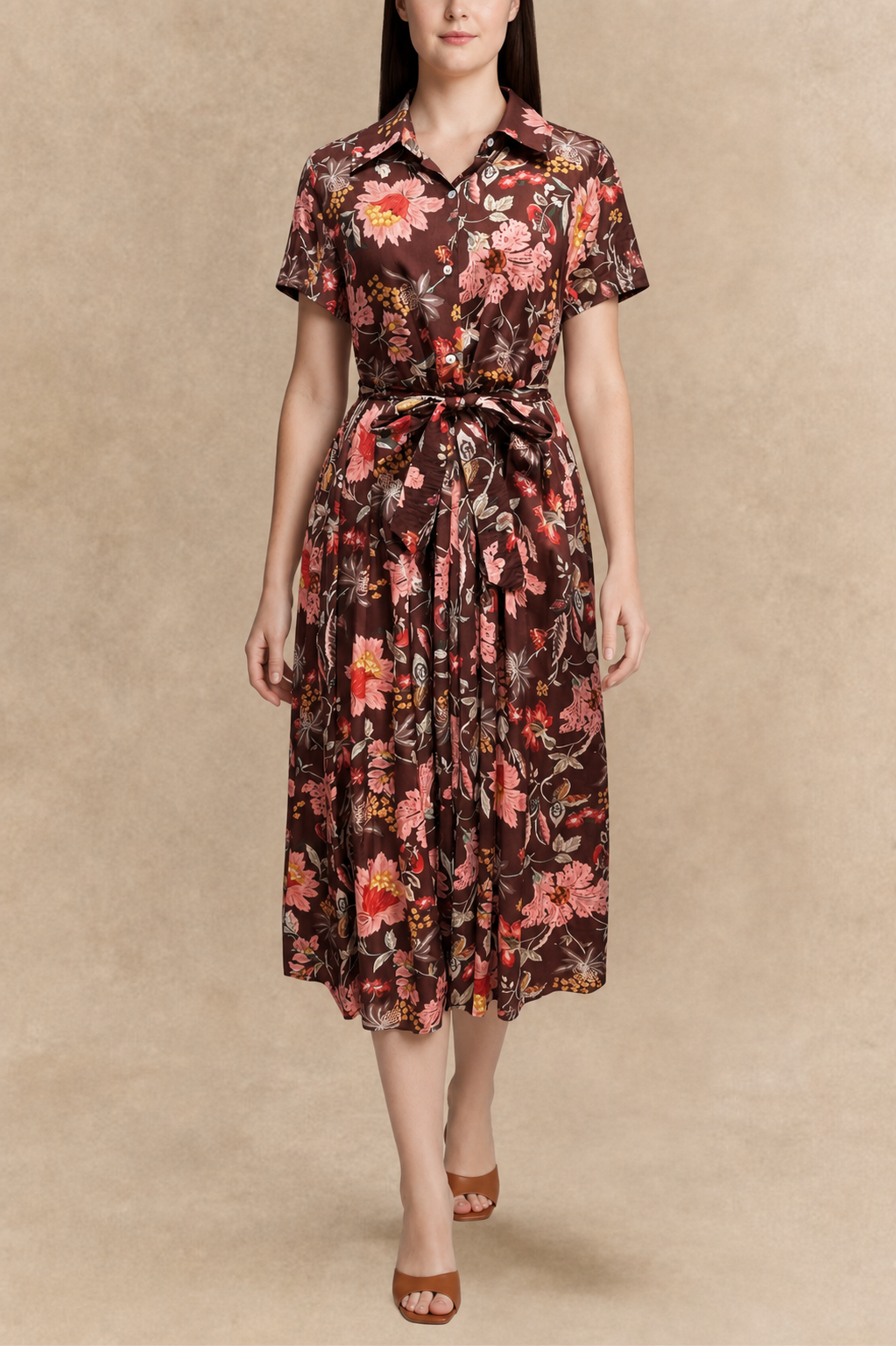 Augustine Midi Shirt Dress Floral Print