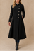Harper Retro Flared Coat Side Buttons Elegant