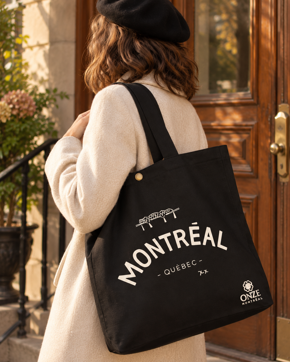 Tote Bag Montreal Quebec Illustration Canvas