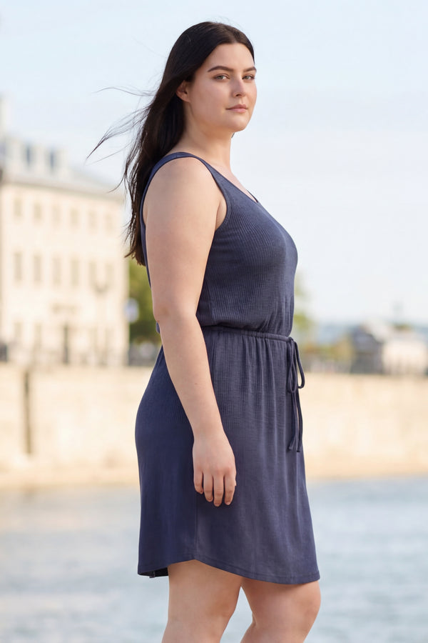 Clemence Robe Tricot Cordon Taille