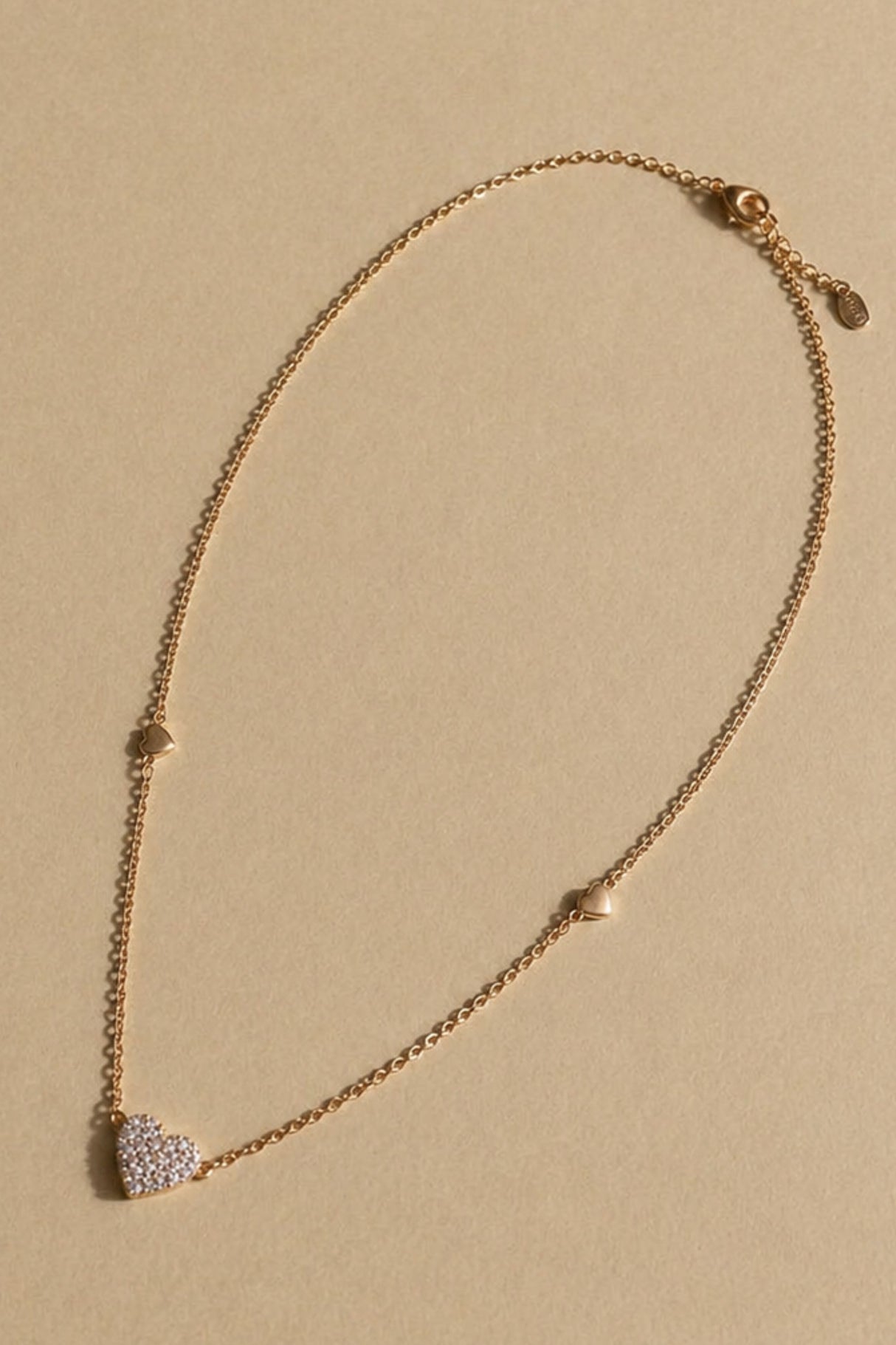 Collier Cœur Zirconium Zoré Rose