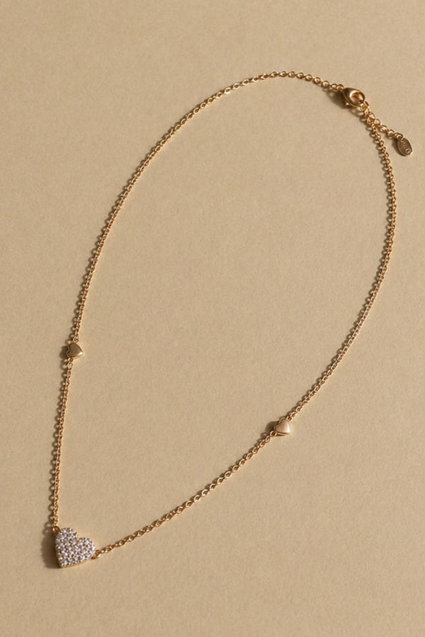 Collier Cœur Zirconium Zoré Rose